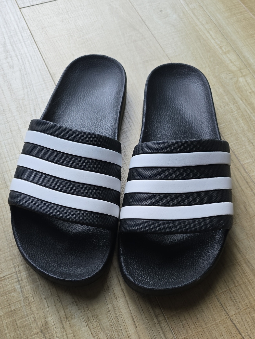 Men's ADIDAS Aqua Black and White Slide Sandal